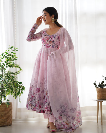 Angel Wardrobe: Presents heavy pure soft organja silk print gown