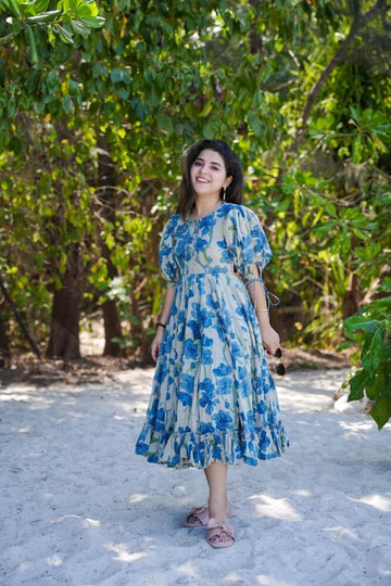 Angel Wardrobe Presents Azure bloom dress