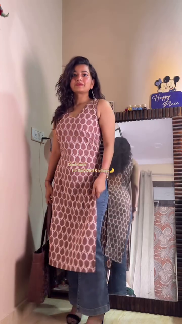 Denny Cotton printed slit cut kurti.