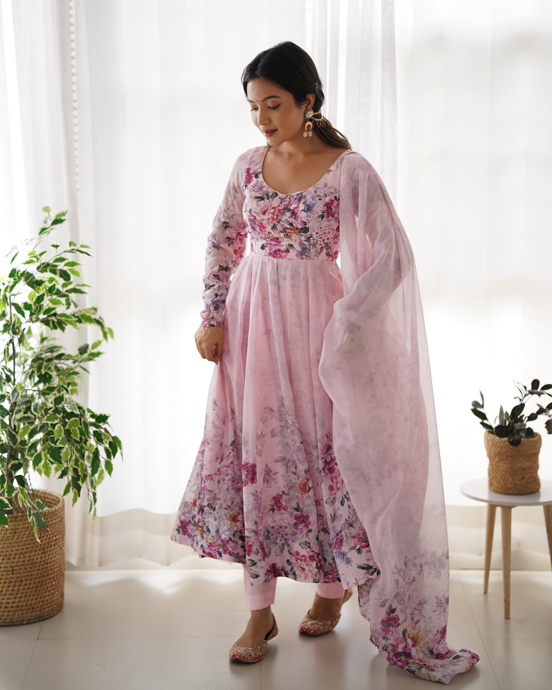 Angel Wardrobe: Presents heavy pure soft organja silk print gown