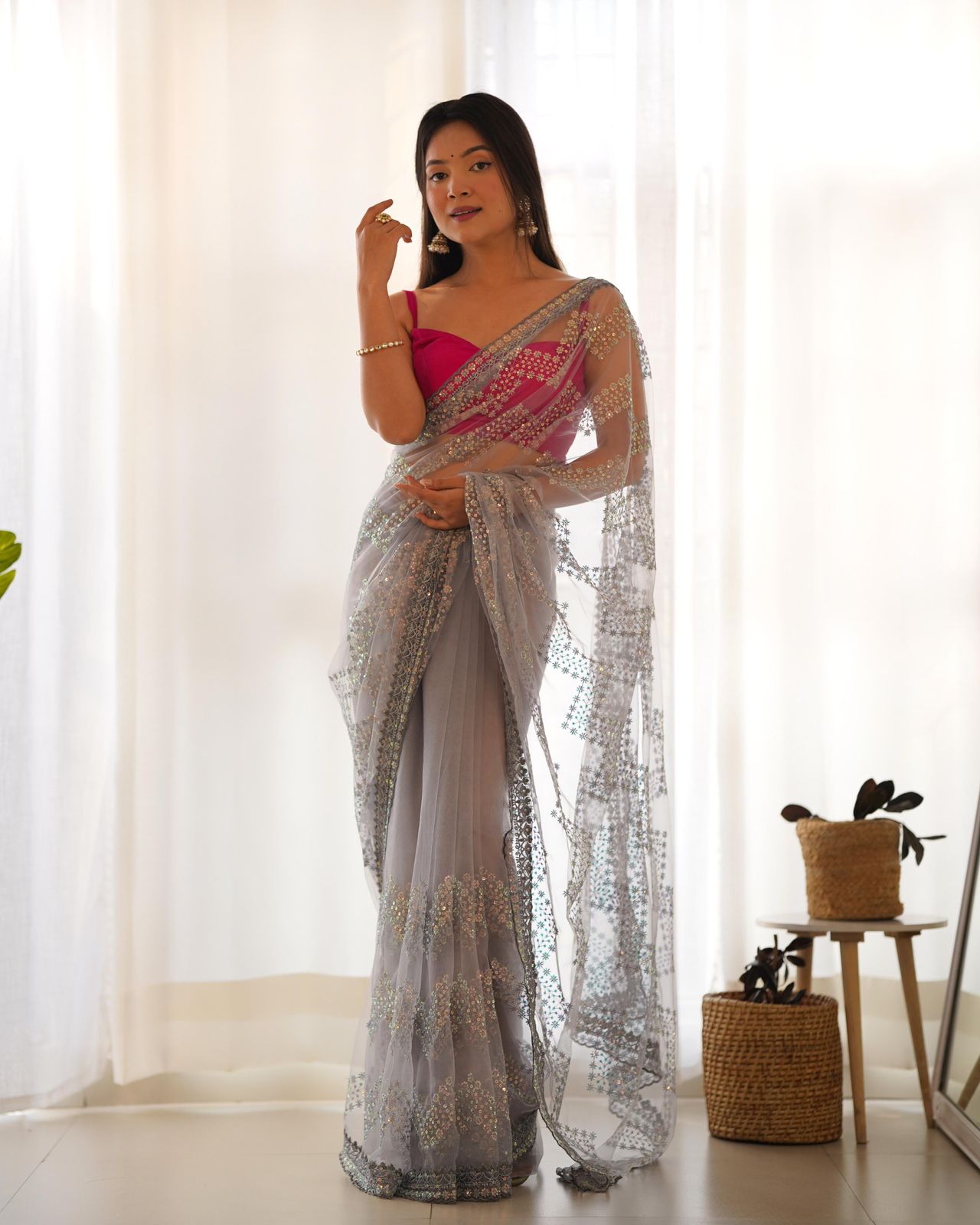 Angel Wardrobe: Presents Heavy Butterfly Net Saree