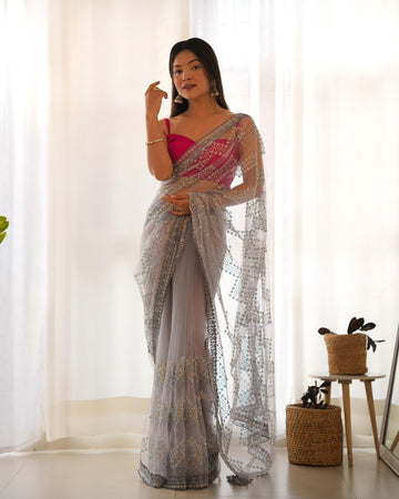 Angel Wardrobe: Presents Heavy Butterfly Net Saree