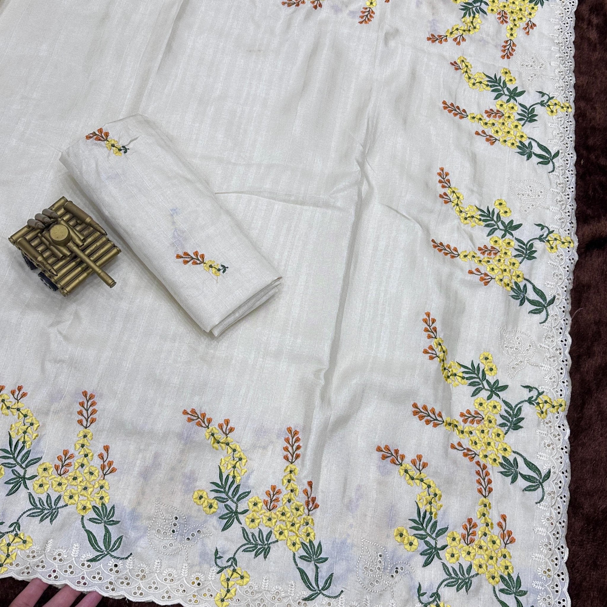 Angelwardrobes Beautiful Saree-Tusser cotton Bhagyalaxmi