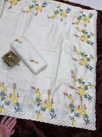Angelwardrobes Beautiful Saree-Tusser cotton Bhagyalaxmi
